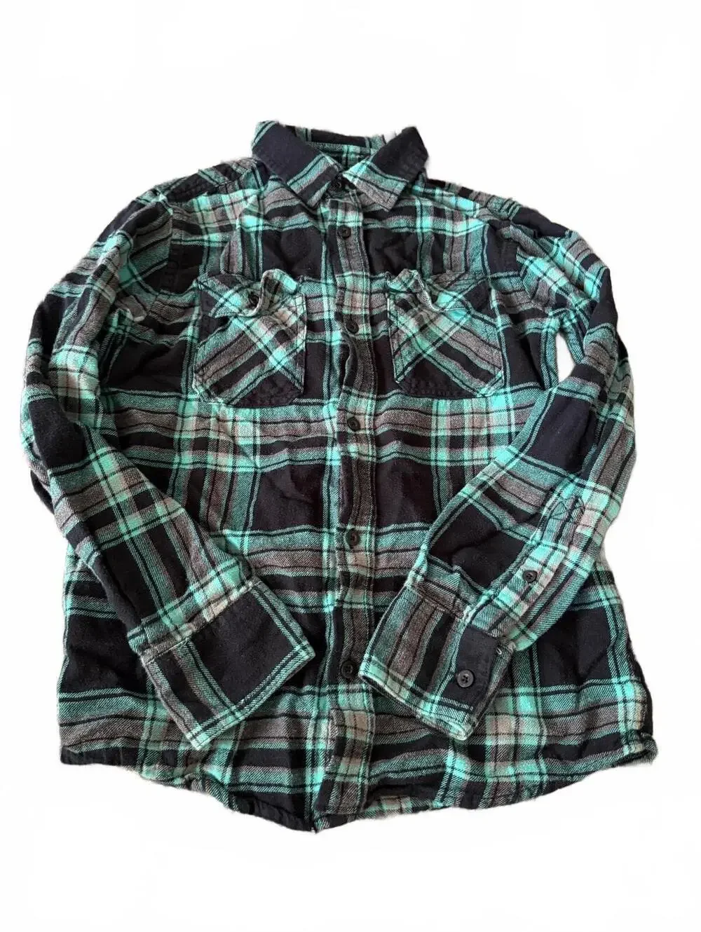 C/SONO Plaid Collection Pink Gray Button-Up Shirt Medium